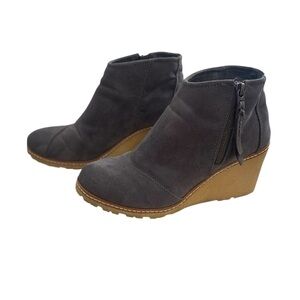 Toms Gray Wedge Boots